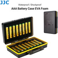 JJC AAA Triple A Battery Storage Case Holder Organizer Hard Plastic Battery Box for 16pcs AAA Triple A Batteries Water-resistant
