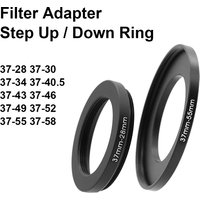 Camera Lens Filter Adapter Ring Step Up or Down Ring Metal for 37mm lens - 28 30 34 40.5 43 46 49 52 55 58mm UV ND CPL Lens Hood