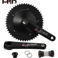 SKEACE Break The Wind Hollowtech Crankset, Fixie Crank, Fixed Gear Bike, Track Bicycle CNC Carbon Chainwheel, 49T, 165mm, 144BCD