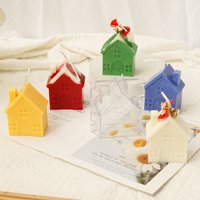 DIY House Candle Mold 3D Plastic PC Polycarbonate Mould for Aromatherapy Candle Making Soap Resin Craft Christmas Home Decor
