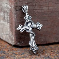 2025 New Design 316L Stainless Steel Cross Skull Men's animal Pendant Punk HipHop Halloween Jewelry free shipping
