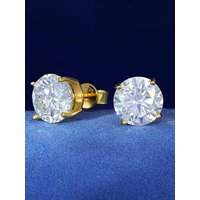 NUOYA S925 Silver Moissanite Claws With Earrings Hip-Hop Jewelry Ice Out VVS1 Pure Silver Threaded Earrings Women's Wedding Gift