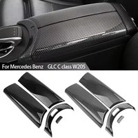 4Pcs Carbon Fiber Car Center Armrest Box Panel Switch Button Cover Interior Accessories For Mercedes Benz GLC X253 C class W205 image 4