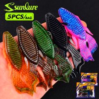 Sunlure Soft Plastic Fishing Frog Lure 5PCS/bag Realistic Fishing Bait For Catching Sea Bass Salmon Trout Seawater Fishing Bait
