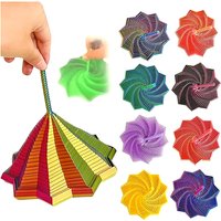 3D Printing Fractal Star Ornaments Rotating Spiral Geometric Model Portable Decompression Toys Luminous