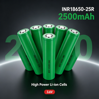 18650 INR18650-25R Wiederaufladbare Lithium-Batterie 2500mAh 3,6V 20A Hochstrom-Li-Ionen-Zelle, Geeignet für DIY-Akkupacks, Elektrowerkzeuge, Roller, EU-Lager, schneller Versand