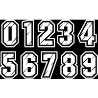1SET Varsity Number Stickers 0-9 Black White Waterproof Vinyl Decals for Car Jersey Decor