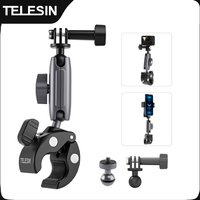 TELESIN – pince de montage sur Rail de moto et vélo, avec Clip de montage sur boule à 360 degrés, pour Gopro Hero DJI OSMO Action Insta 360 pour téléphone