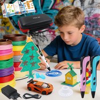 2026 High Quality Kids 3D Printing Pen With LED Display Power Adapter Travel Case PLA Filament Popular Birthday Christmas Gifts