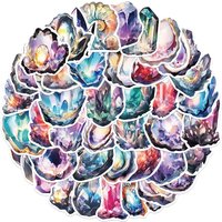 50PCS Colorful Quartz Crystal Waterproof Graffiti Stickers for Helmet Bicycle Hand Account Pencil Case Decals