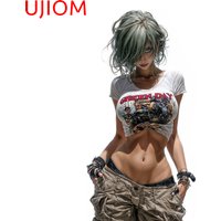 UJIOM Goth Girl Cool Wall Sticker Eye-catching Creative Computer Case Toilet Decals Practical Customizable Bathroom Accessories