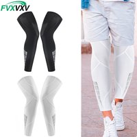 1Pair Sports Compression UV Long Leg Sleeves for Running Basketball Football Cycling and Other Sports for Men, Women, Youth