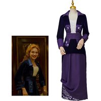 Titanic Rose Cosplay Costume Rose DeWitt Bukater Titanic Dress Purple Rose Flying Costume Outfit for Women Adult
