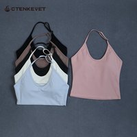 Ctenkevet Women's Backless Quick-Dry Sports Tank Top Sleeveless Shock-Absorbing Support for Running Gym-Cycling Top Female