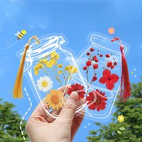 /KQM/20 Piece Bookmarks Kids Diy Transparent Bookmarks for Dried Flowers Plant Samples Bookmarks Personalized Glassware Drie