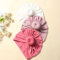 3-color set, warm solid color children's pullover hat, baby soft and comfortable donut headscarf hat, baby hat