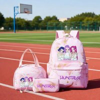 3Pcs/Sets KPop Demon Hunters Backpacks With Lunch Bags Student Teenager Rucksack School Bags Lightweight Women Casual Travel Bag