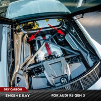 For Audi R8 V10 RWD Coupe 2022 2023 Prepreg Dry Carbon Car Engine Bay Panel Engine Bay Panel Trim Replacement Parts Body Kits