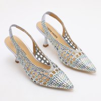 Women Stiletto High Heels Slingback Backstrap Pointy Toe Pumps Party Night Club Dress Sandals