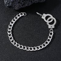 Fashionable stainless steel handcuffs men's bracelet men's bracelet men's and women's all-match jewelry accessories