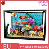 4154 Pieces Tropical Aquarium Fish Tank Building Block Ocean Animal Construction Model Toy Compatible With Set 10366 Adults Gift
