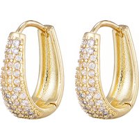 Fashion Zirconia Huggie Hoop Earrings Woman Geometric U Shape Hoops Ear Buckle Gold Silver Color Elegant Daily Vintage Jewelry