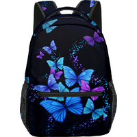 Trendy Popular Funny butterfly student Bookbag Notebook Backpacks 3D Print Oxford Waterproof Boys/Girls Travel Backpacks