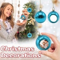 2pcs Blank Sublimation Christmas Ball Pendants Decoration DIY Craft Photo Print Christmas Tree Hanging Round Ornaments Gifts