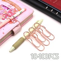10-100PCS Heart Shaped Notebook Clips Creative Bookmark Page Holders Metal Pen Clips for Journal Planner Office Supplies