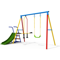 Multifunctional Children Playground Set, Swing Slide Hanging Chair Climber, Indoor Outdoor for Home Commercial Use