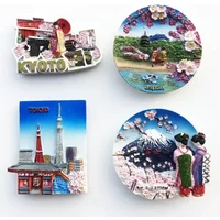 Japan Fridge Magnets Mount Fuji Tokyo Kyoto Tourist Souvenir Craft Gifts Resin Magnetic Refrigerator Sticker Home Decoration