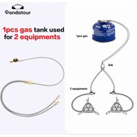 Pandatour Camping Long Flat Gas Tank Outdoor Furnace Connection Adapter Inflation Valve Converter One To Two Gas Tank Adapter