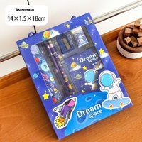 6Pcs/Set Cute Cartoon Space Cat Pencil Stationery Set Kawaii Eraser Pencil Sharpener Children Student Stationery Supplies Gifts