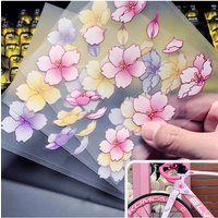 AliExpress NONE Waterproof Vinyl Decals for Road Bicycles Durable Vinyl Long-Lasting Adhesive 6×6cm JDM Cherry Blossom Bike Frame Stickers