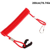 Outboard Engine Emergency Flameout Rope Safety Tether Lanyard, 2.0m Boat Motor Kill Stop Switch Motor Replacement Parts