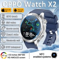 2025 New OPPO X2 Smart Watch Men's GPS Sports IP68 Waterproof Compass Heart Rate Blood Oxygen Bluetooth Call Smartwatches IOS