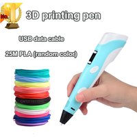 Electronic 3D Printing Pen With LED Display 25M PLA Filament Children USB Drawing Tool Drawing Toy DIY Christmas Birthday Gift