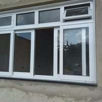 Aluminum Windows Energy Efficient 3 Tracks Slide Smoothly Double Glazed Sliding Glass Windows Customized Sliding House Window