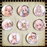 Super Sonico Manga Classi Round Exquisite Badge Brooches Creative Pins For Clothes Hat Backpack Gift Accessories
