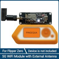 Flipper Zero Dual-Band 5GHz/2.4GHz WiFi Devboard- Preloaded Firmware, RTL8720DN (BW16) GPIO Module with 8dBi External Antenna