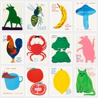 Vintage Colorful Poster Milk Banana Coffee Prints Canvas Painting Retro Trendy Wall Art Picture for Living Room Home Decorati
