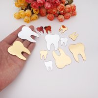 Lovely Tooth Shape Acrylic Mirror Mini 3D DIY Stickers First Teeth Babyshower Party Decor Accessories Supply Guest Favors Gift