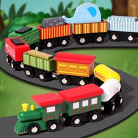 Magnetic small train mini track car model locomotive children's track train locomotive toy male