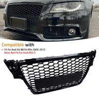 RS4-Style, glänzend schwarzer Frontgrill, Gittergrill für AUDI A4 S4 B8 2009 2010 2011 2012, nicht für RS4