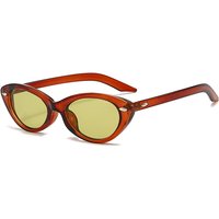 Retro Rivet Small Oval Frame Women Sunglasses Cat Eye Shades UV400 Men Trendy Outdoor Sun Glasses Blue Green Lens Beach Eyewear
