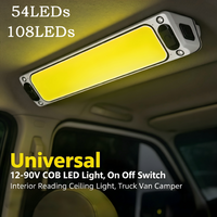 1/2Pcs COB LED Reading Light 12-90V On/Off Switch Ceiling Lamp Interior Light for Truck Van Lorry Camper RV Boat Marine Lighting