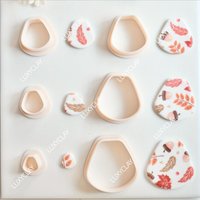 6Pcs Wide Long Trapezoid Polymer Clay Cutters Set, Geometric Ladder Shaped Clay Molds for DIY Earring Jewelry Pendant Making