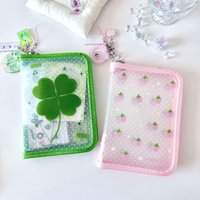 1pc A6 Size Cute Stationery Storage Folder File PP Twill Zipper Pouch Document Bag Zip File Folder School Office Supplies