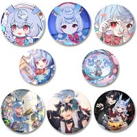 Game Anime Genshin Impact Badge Sigewinne Cute Round Cartoon Pins Handmade Brooches for Backpack Clothes Accessories Gifts