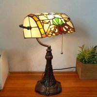 Antique Design Banker Mission Bed Desk Light for Living Room Lighting Retro Tiffany Dragonfly Stained Glass Table Lamp
